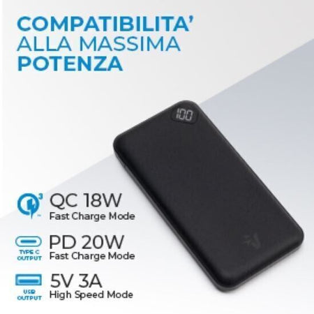 Vultech VPB-P10 batteria portatile ai Polimeri di litio (LiPo) 10.000 mAh Nero