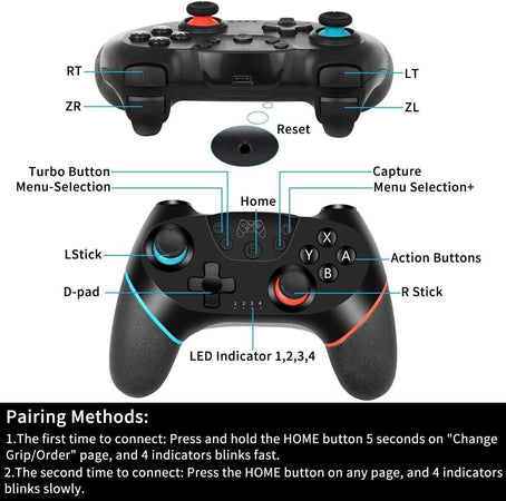 Controller compatibile con Nintendo Switch Wireless Bluetooth Dual Vibrazione
