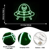 Insegna al neon aliena, insegne al neon verdi, navicella spaziale al neon a LED