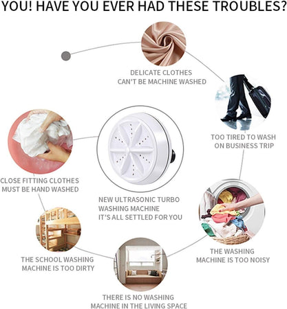 Goseare Mini Washing Machine MINI LAVATRICE PORTATILE AD ULTRASUONI USB VESTITI