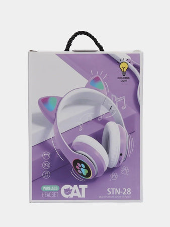 Cuffie wireless per bambini Microfono incorporato sopra l'orecchio di gatto