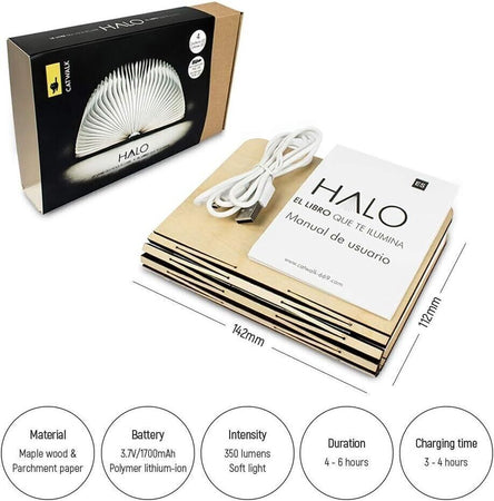 Lampada a libro pieghevole intelligente luminescente ricaricabile con luce in