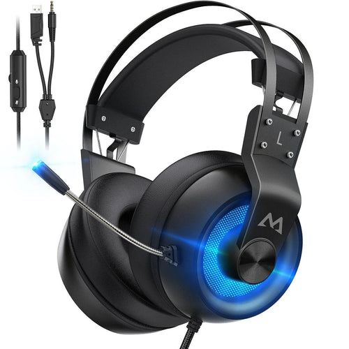 Mpow BH357A Cuffie da gioco cablate con luce LED Gaming con Microfono Noise