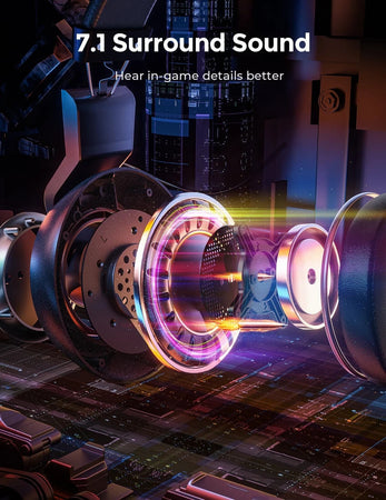 Mpow BH357A Cuffie da gioco cablate con luce LED Gaming con Microfono Noise