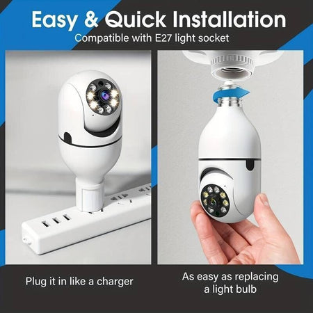 Telecamera IP Smart Home Mini HD1080P Wireless Wifi Lampadina Sicurezza