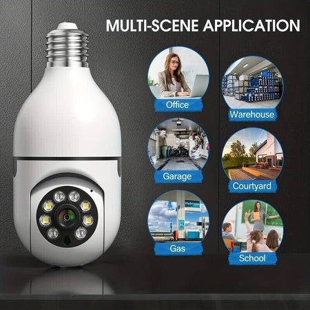 Telecamera IP Smart Home Mini HD1080P Wireless Wifi Lampadina Sicurezza