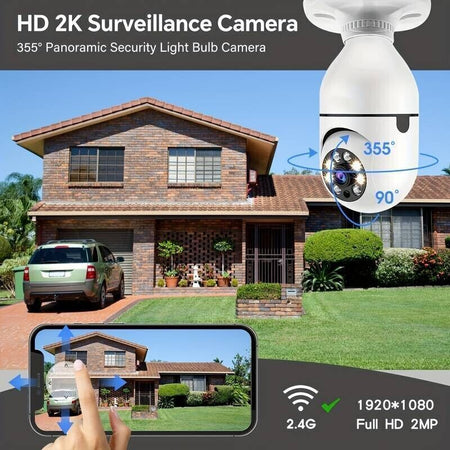 Telecamera IP Smart Home Mini HD1080P Wireless Wifi Lampadina Sicurezza