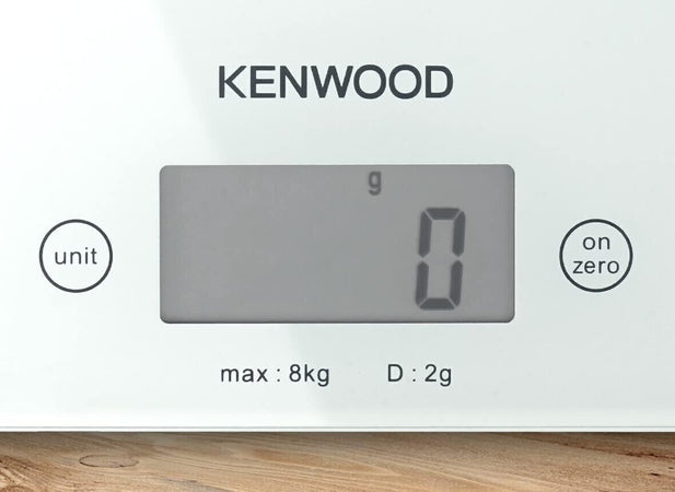 Kenwood DS401.W Bilancia Elettronica da Cucina con Piano in Vetro Bianco,
