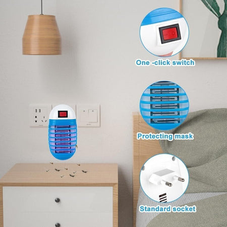 Lampada per zanzare, insetti elettrica, trappola per insetti UV - 4 pezzi