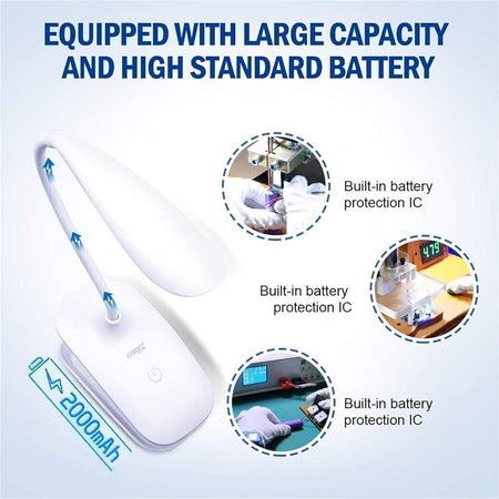 20LED Lampada da tavolo a clip, lampada da comodino wireless, 3 luminosità