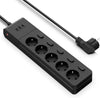 MiiKare Ciabatta elettrica con 5 prese, interruttore singolo, 3 porte USB