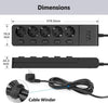 MiiKare Ciabatta elettrica con 5 prese, interruttore singolo, 3 porte USB