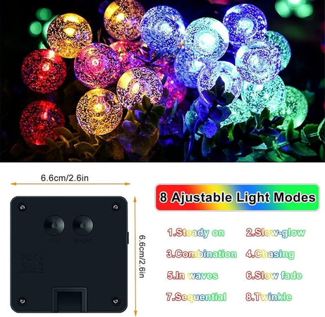 Catena Luminosa Esterno Solare, 9M 50 LED Luci Solari Esterno 8 Modalità, IP65