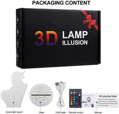 Lampada da illusione a LED 3D, Nuovo Bar Pub Birra Tavolo Luce notturna Creativa