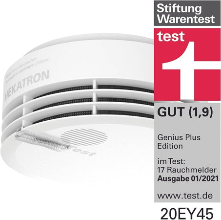 Hekatron Genius Plus Edition - Rilevatore di Fumo con Batterie Integrate