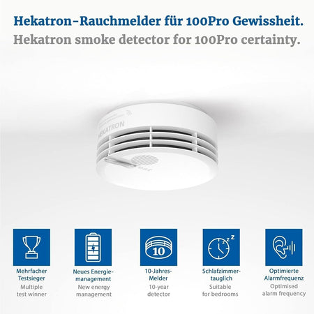 Hekatron Genius Plus Edition - Rilevatore di Fumo con Batterie Integrate