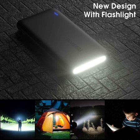 Batteria esterna 5000mAh Powerbank, 4 Output & 2 Input, caricatore portatile