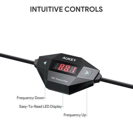 Trasmettitore FM Aukey da 3,5 mm (nero) - BT-C4