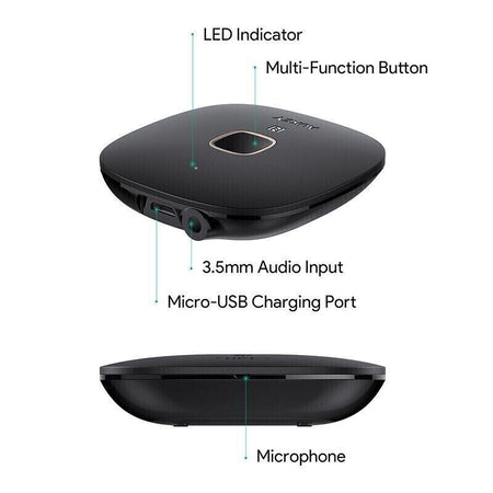 Aukey BR-C16 Ricevitore Bluetooth 4.1 con NFC Adattatore Audio Stereo Auto