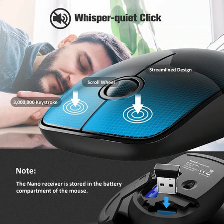 Set tastiera e mouse wireless ultra sottile senza fili, VicTsing PC176B
