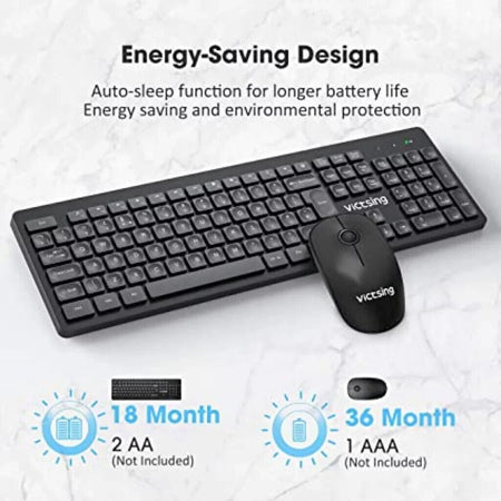 Set tastiera e mouse wireless ultra sottile senza fili, VicTsing PC176B