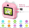 Fotocamera per bambini con stampa istantanea , Macchina fotografica Rosa 32 giga