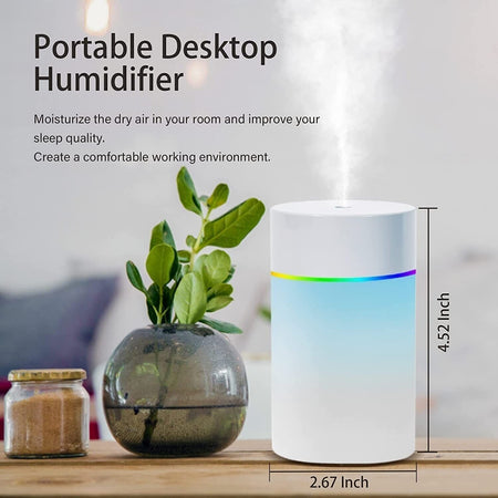 SDPEIA Mini Umidificatore per Auto, Ufficio, Camera da Letto. Ultrasuoni