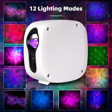 Proiettore LED Luce Notturna, Proiettore Rotante a 360 ° con Telecomando RF