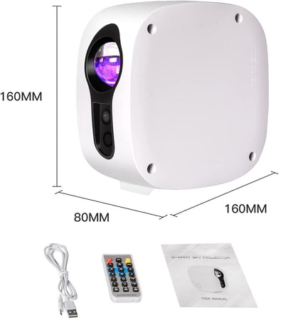 Proiettore LED Luce Notturna, Proiettore Rotante a 360 ° con Telecomando RF