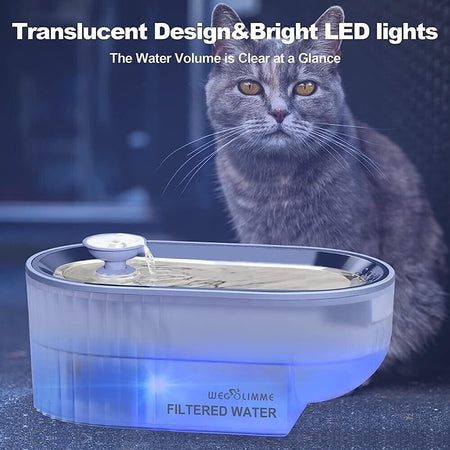Fontana per Gatti Acciaio Inox 2,5L Fontana per Cani Silenzioso Fontanelle