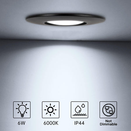 Faretti LED da Incasso per Cartongesso Nero 6W Luce Bianco freddo 6000K