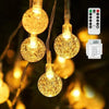 ISUDA CATENA LUCI LED 15 METRI DI CAVO CON PALLINE BIANCO CALDO + TELECOMANDO