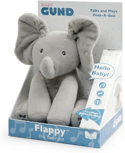 Flappy Peluche Interactive Éléphant, Chante et parle en Français Peluche 30,5 cm