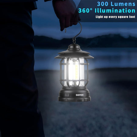 Lanterna da campeggio retrò portatile luce da tenda COB per campeggio