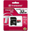 Scheda micro SDHC 32GB C10 400x con adattatore SD Transcend