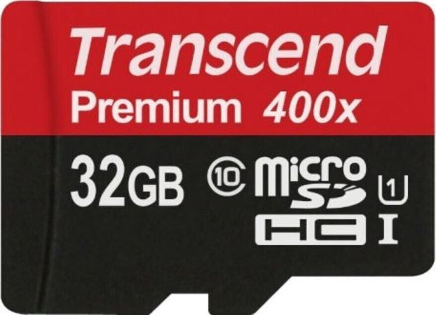 Scheda micro SDHC 32GB C10 400x con adattatore SD Transcend