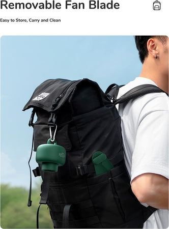 JISULIFE Ventilatore da campeggio 8000mAh Funzionamento a batteria, ricaricabile