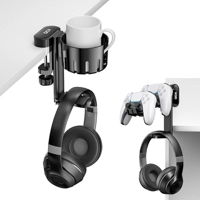 Gancio per Cuffie Rotazione 3 in 1 Morsetto da Scrivania Supporto per Controller