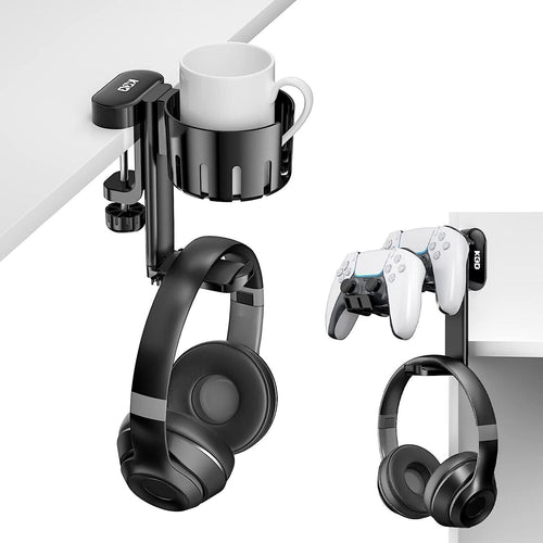 Gancio per Cuffie Rotazione 3 in 1 Morsetto da Scrivania Supporto per Controller