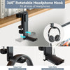 Gancio per Cuffie Rotazione 3 in 1 Morsetto da Scrivania Supporto per Controller