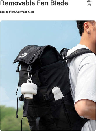 JISULIFE Ventilatore da campeggio 8000mAh Funzionamento a batteria, ricaricabile