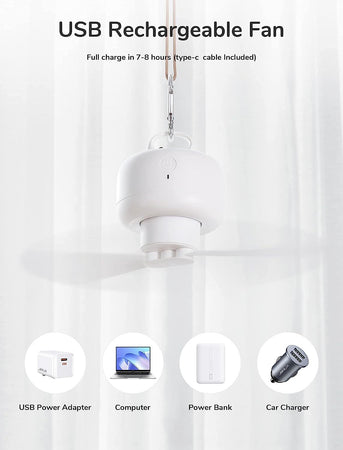 JISULIFE Ventilatore da campeggio 8000mAh Funzionamento a batteria, ricaricabile