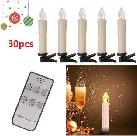 Lampadine con 30 LED, senza cavi candele di Natale Fiamma Decorazioni telecomando