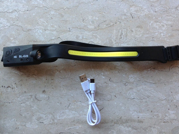 Lampada Frontale Led Con Sensore Torcia Da Testa Per Bicicletta Ed Escursionismo