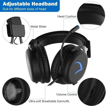 Cuffie da gioco 7.1 MUTOUREN Stereo Surround Sound 57 mm Driver Audio Cuffie USB
