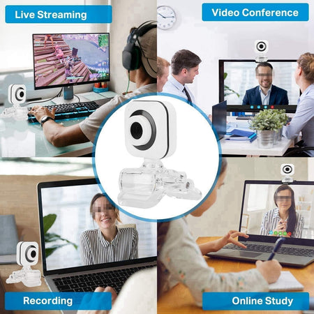 FastUU Webcam HD 480P, Microfono Incorporato per Webcam Webcam per Computer