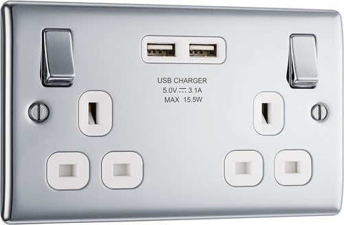 BG Electrical npc22u3w Presa di corrente a ricarica rapida a doppia