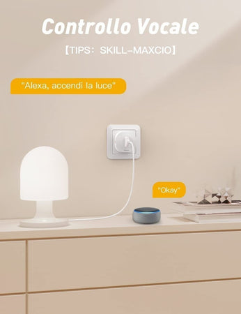 Maxcio Presa Intelligente WiFi, Smart Presa Italiana 16A Compatibile Alexa 2pz