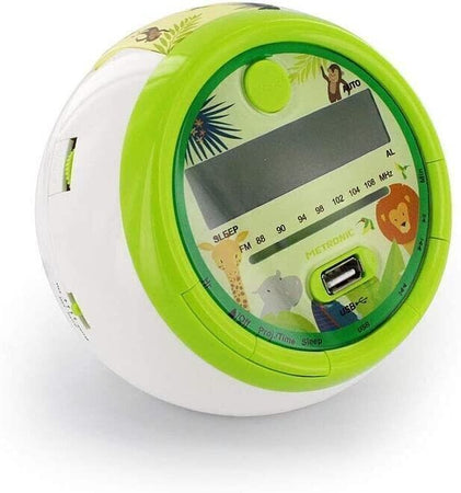 Metronic Radiosveglia per Bambini Jungle FM Proiezione USB Doppia Sveglia