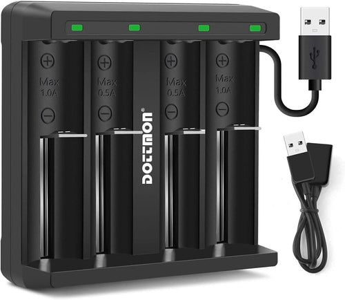 Caricabatterie 4 slot intelligente con display LCD universale per batterie ricaricabili agli ioni di litio 18650 18490 18350 17670 17500 16340 (RCR123) 14500 26650, A AA AAA SC